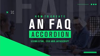 How to Create an FAQ Accordion using HTML CSS and JavaScript| Bluesparrow Media