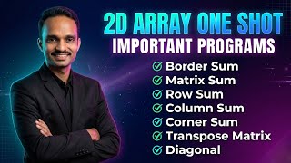 2D ARRAY One Shot | All Important Programs & PYQs | ICSE Class 10 Computer 2026