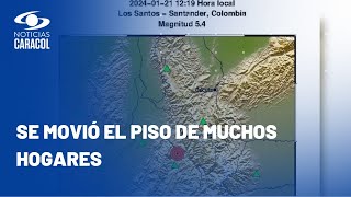 Susto por otro temblor en Colombia: tuvo epicentro en Santander y sacudió incluso a Bogotá