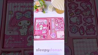 your fav my melody stationery set🥰 #backtoschool #stationery #mymelody #unboxing