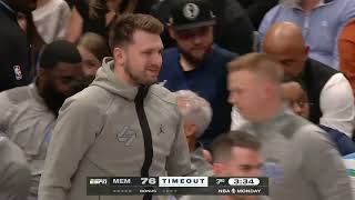 Dillon Brooks Blows Kiss to Luka and Kyrie After Three 😗
