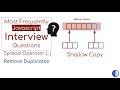 #javascript Javascript interview questions Spread Operator (...) | Remove Duplicates | Shallow Copy