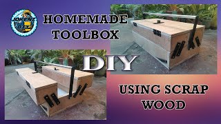 Homemade toolbox using scrap wood. DIY