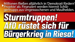 Großeinsatz in Riesa. Hunderte Busse mit Ungewaschenen wollen 'Demokratie fördern'. Regierung lacht!