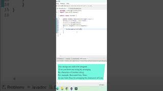 Java Program to Check if two strings are anagram.#java #coding #javaclass