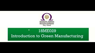 Introduction to Green Manufacturing