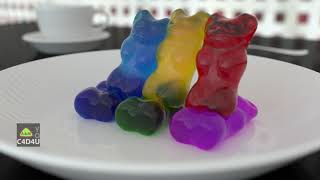 Softbody Simulation V40 Attempts ONLY Gummy Bears with Face