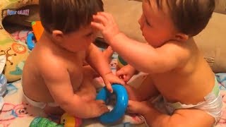 Cute Funny Twin Baby quarrels - 1080p