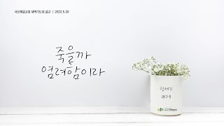 죽을까 염려함이라(창세기 38장 1-11절) - 서산제일교회 새벽기도회 이구일목사 설교 2022.5.20