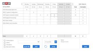 PowerApps timesheet demonstrating matrix layout text input into a gallery