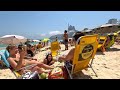 🇧🇷 4k ⁶⁰ heat and strong waves at leblon beach beach walk rio de janeiro.