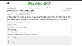 Java Practice It | Exercise 7.19: wordLengths | arrays, condition, file processing Scanner