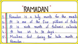 Ramadan 10 Lines essay in English