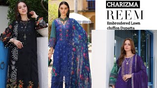 Charizma REEM Limited Edition 2025 | Charizma Unstitched Embroidered Lawn with Chiffon Dupatta |