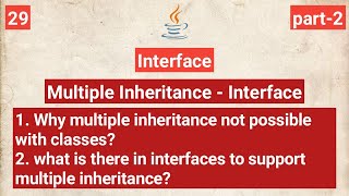 Why multiple inheritance supported by interfaces but not by classes | java | part-2