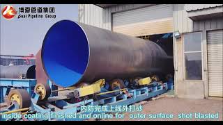 size 2032*6 3LPE outside coating inside epoxy water pipes tranportation