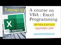 VBA Tutorial 10 :Use of Option Explicit