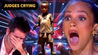 5 month old African kid singing sad song | baby in talent | america's got talent 2024