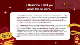 English Speaking| IELTS| Describe a skill you would like to learn| LilyVy English Process