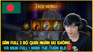 Freefire| Thành Mốc Săn Full 3 Bộ Quái Nhân Hư Không  Sever Bangladesh Và Mua 1 Năm Thẻ Tuần