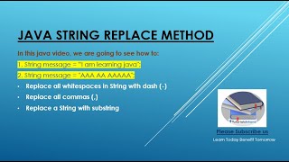 replace method in java string | replace method in java example | Explained with 3 examples #java