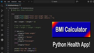 Build a BMI Calculator in Python - Full Tutorial with Error Handling | Python Tutorial
