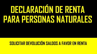 Declaración de renta para personas naturales - prevalidador renta dian