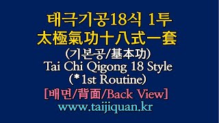 태극기공18식 1투로, 배면,背面, 太極氣功18式1套背面, 기본공, 태극권사랑, Tai Chi Qiging 18 Style 1st Routine, 태극기공18식기본공.