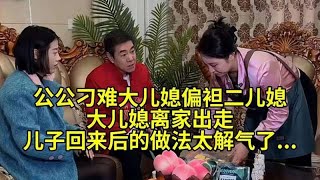 公公偏袒二儿媳，大儿媳离家出走，儿子归来后的做法太解气了！