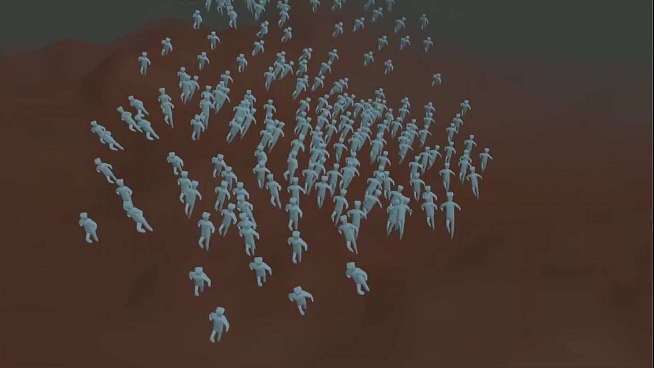 Crowd Simulation Blender 3d Low Poly Test Youtube