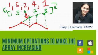 Leetcode 1827. Minimum Operations to Make the Array Increasing #biweekly contest