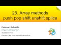 Array methods push pop shift unshift splice || Javascript Foundation  Videos In telugu || Video 25