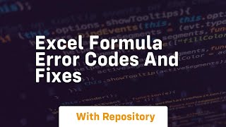 excel formula error codes and fixes
