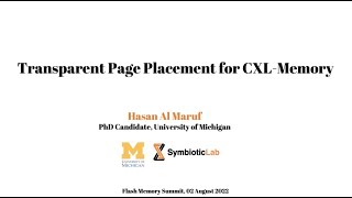 University of Michigan | Transparent Memory Management for CXL-enabled Systems