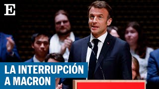 Activistas increpan a Macron y él les responde en un acto en Países Bajos | EL PAÍS