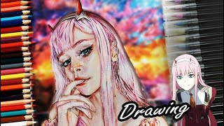 Realistic Drawing Zero Two | Cosplay @statffor - Darling in the Franxx