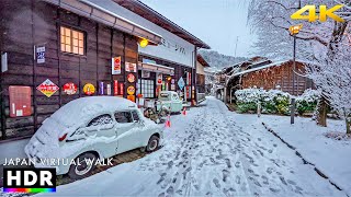 Japan - Snowy Evening Walk in Takayama, Gifu | Winter 2025 • 4K HDR