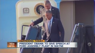President Obama visiting Detroit