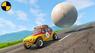 Giant Stone Ball vs Cars 😱 BeamNG.Drive