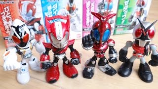 全種レビュー！THE仮面ライダーズ 最速の戦士編 全4種 定価¥300 仮面ライダードライブ フォーゼ カブト X ポージングVer