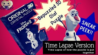 Bepuzzled 3D Crystal Puzzle- Olaf- Time Lapse Version