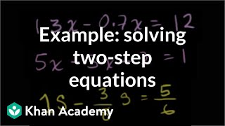Example: two-step equations | Linear equations | Algebra I | Khan Academy