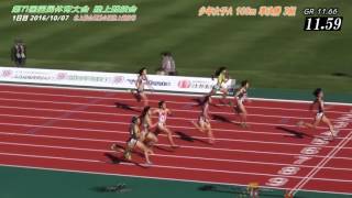 2016国体 少年女子A100m予選～決勝