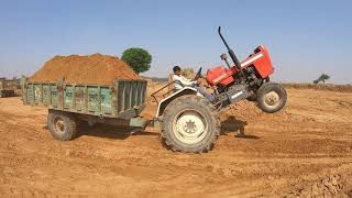 Swaraj 855 FE tractor best performance with loaded trolley