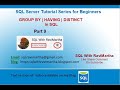 GROUP BY | HAVING | DISTINCT in SQL | Finding Duplicate records | WHERE | Order of SELECT
