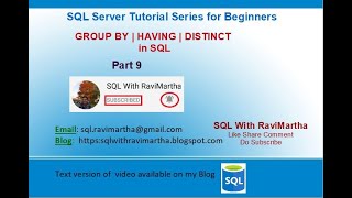 GROUP BY | HAVING | DISTINCT in SQL | Finding Duplicate records | WHERE | Order of SELECT