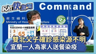 快新聞／雙北父子確診感染源不明　宜蘭一人為家人送餐染疫－民視新聞