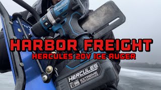 Harbor Freight 20V Brushless hammer drill + Clam plate = Ice auger