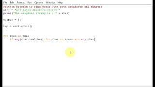 python program to Find words with both alphabets and numbers