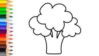 How To Draw Broccoli Easy Step By Step | Very Easy and Step by Step Drawing For Beginners